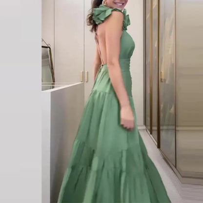 2023 Autumn New Elegant Solid Color Beach Maxi Dress