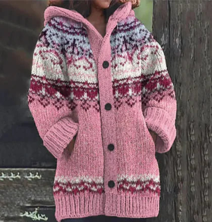 3D Printed Hooded Autumn-Winter Cardigan Sweater